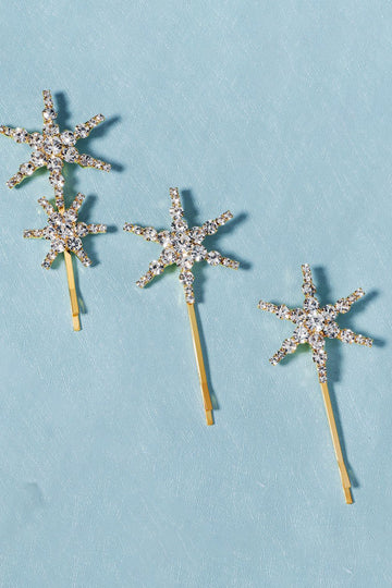 Simple Star Golden Rhinestones hårklemme